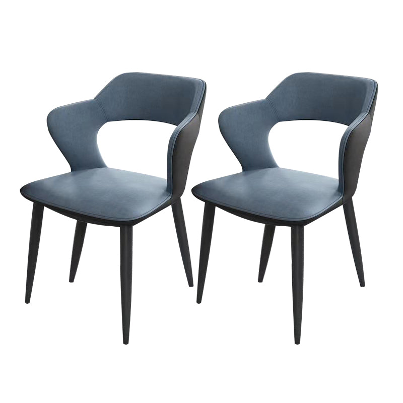Chaises de salle à manger en métal de style moderne, chaise latérale à bras arrière ouvert pour la cuisine