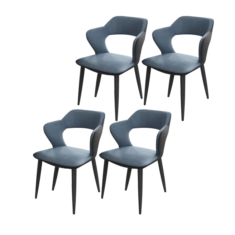 Chaises de salle à manger en métal de style moderne, chaise latérale à bras arrière ouvert pour la cuisine