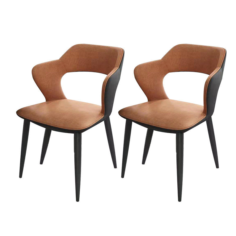 Chaises de salle à manger en métal de style moderne, chaise latérale à bras arrière ouvert pour la cuisine