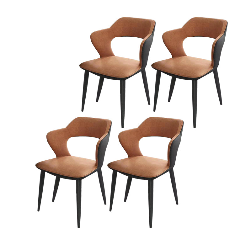 Chaises de salle à manger en métal de style moderne, chaise latérale à bras arrière ouvert pour la cuisine