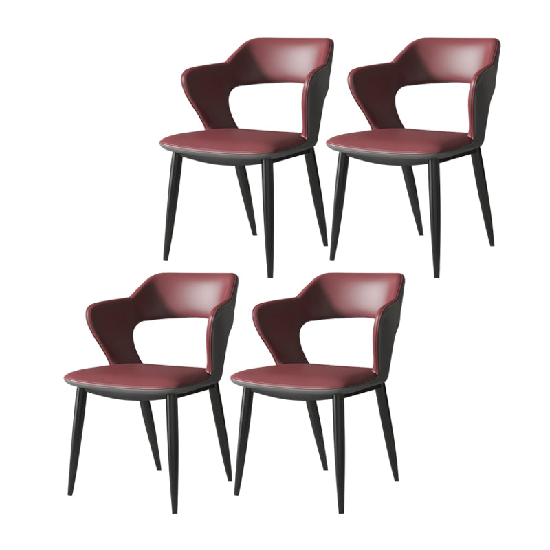 Chaises de salle à manger en métal de style moderne, chaise latérale à bras arrière ouvert pour la cuisine