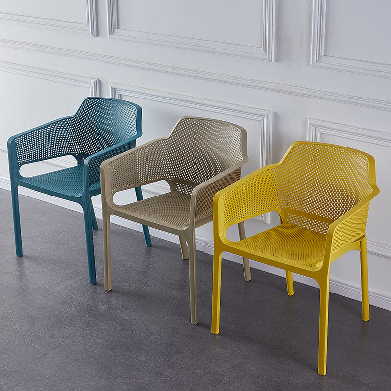 Sillas de comedor estilo moderno Sillones apilables con patas de plástico