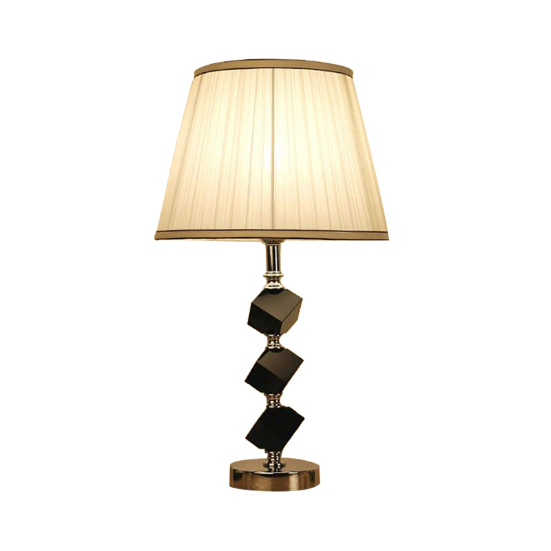 Bloque de cristal iluminación de mesa cónica Lámpara de noche blanca modernista de 1 cabeza para sala de estar