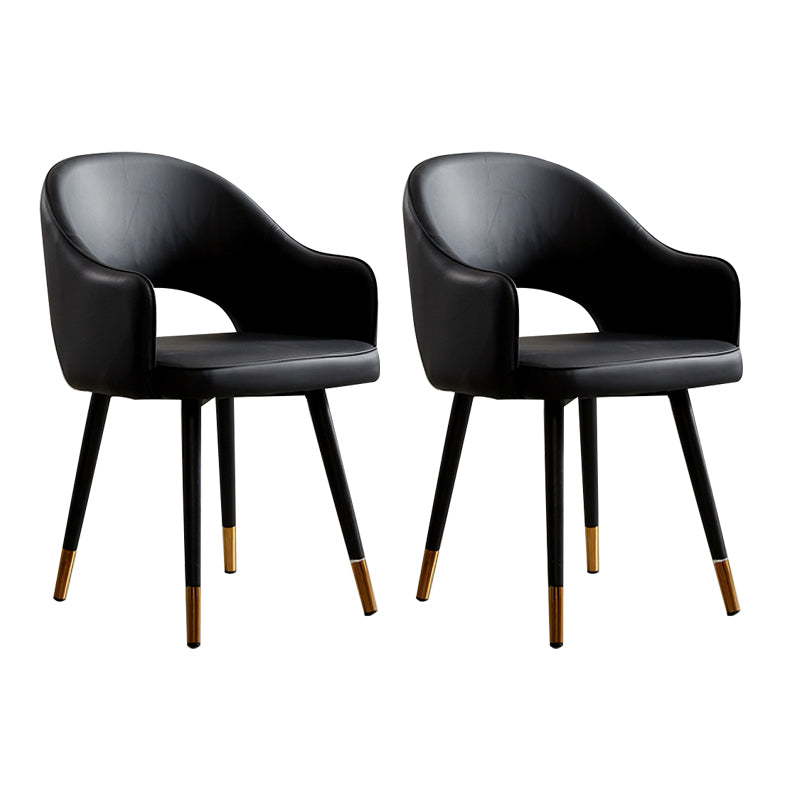 Sillas de comedor de metal de estilo nórdico, silla lateral con brazo trasero abierto para cocina