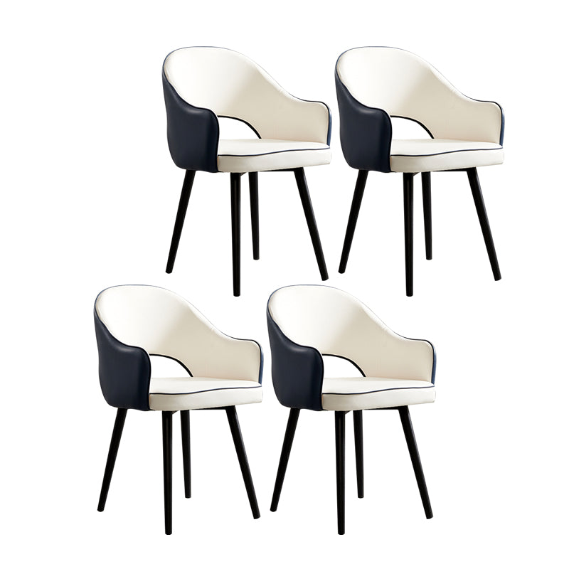 Sillas de comedor de metal de estilo nórdico, silla lateral con brazo trasero abierto para cocina