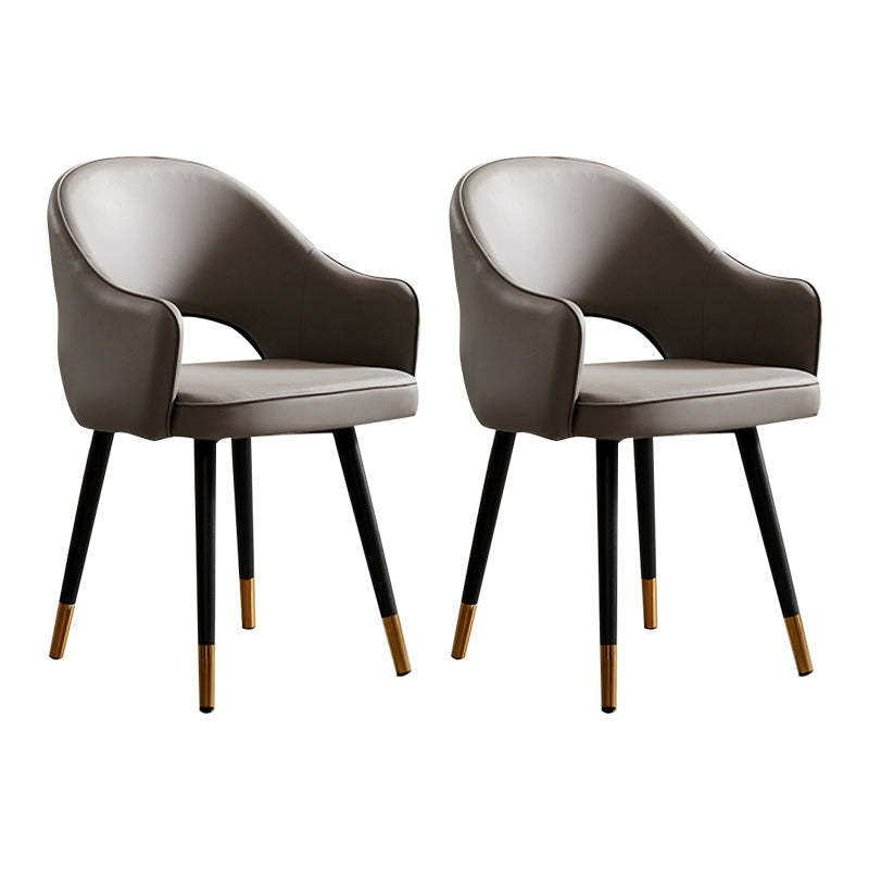 Sillas de comedor de metal de estilo nórdico, silla lateral con brazo trasero abierto para cocina