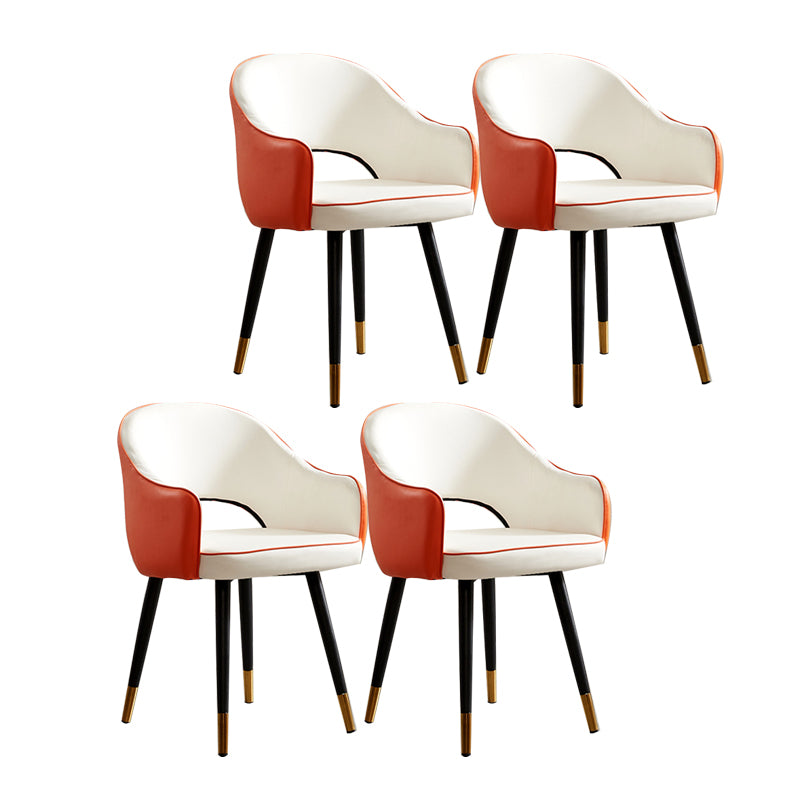 Sillas de comedor de metal de estilo nórdico, silla lateral con brazo trasero abierto para cocina