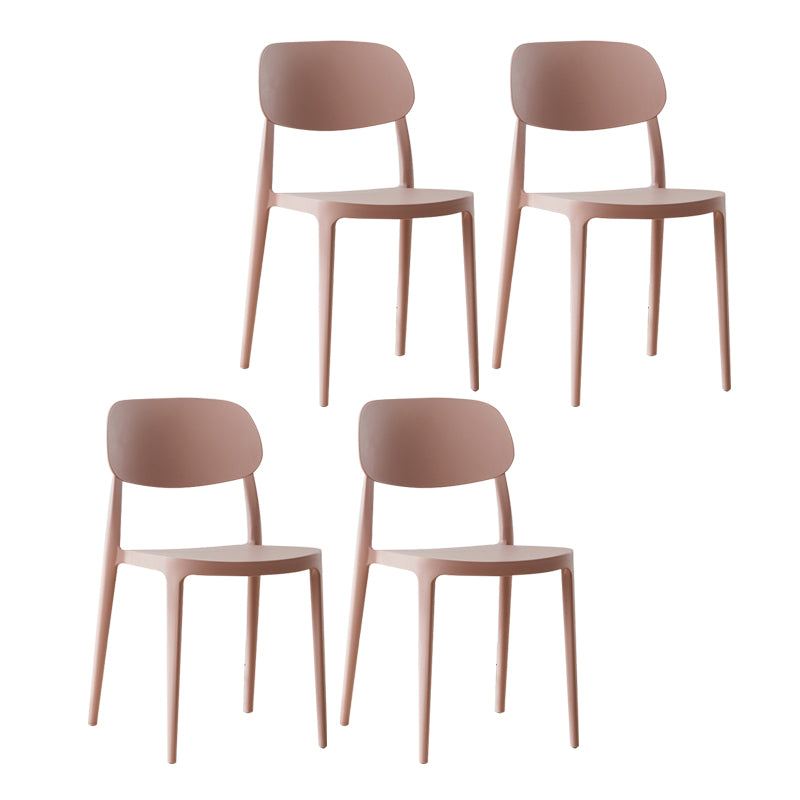 Chaise d'appoint de salon scandinave en plastique, finition mate, chaise de salle à manger à dossier ouvert