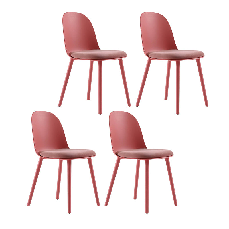 Silla auxiliar de comedor escandinavo de plástico Silla de comedor Parsons con acabado mate (juego de 4)