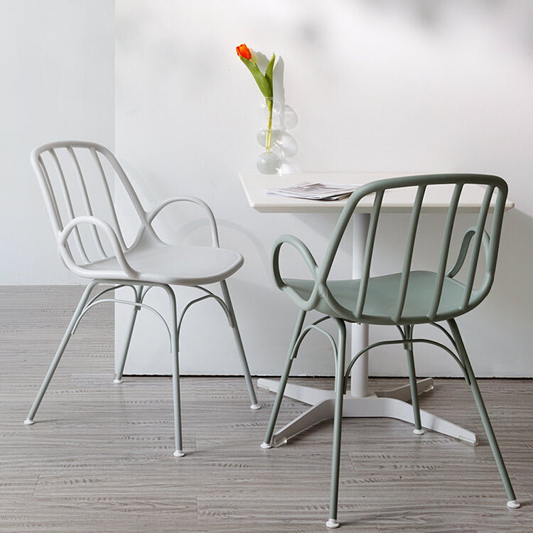 Sillas de comedor de cocina de estilo industrial, sillas laterales con brazo de comedor con patas de metal
