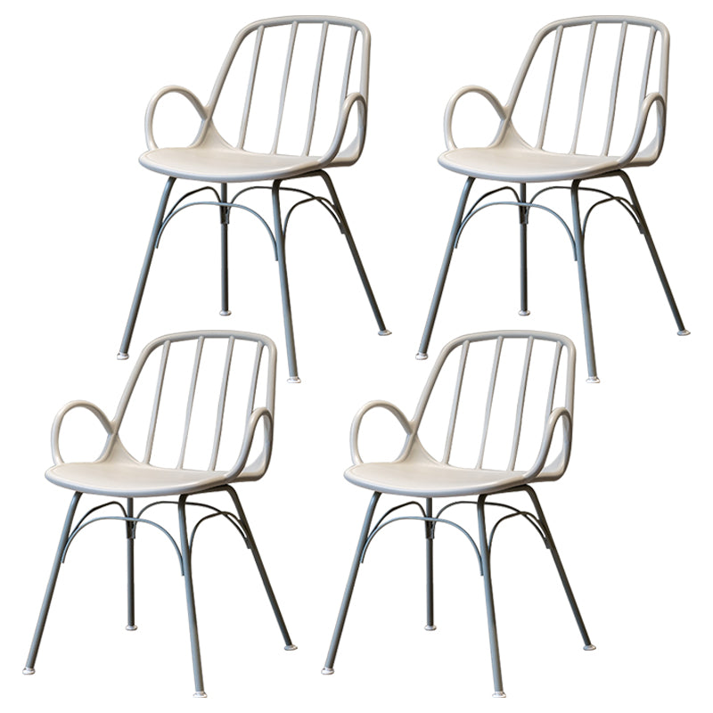 Sillas de comedor de cocina de estilo industrial, sillas laterales con brazo de comedor con patas de metal