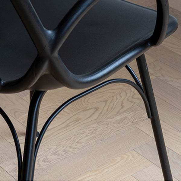 Sillas de comedor de cocina de estilo industrial, sillas laterales con brazo de comedor con patas de metal