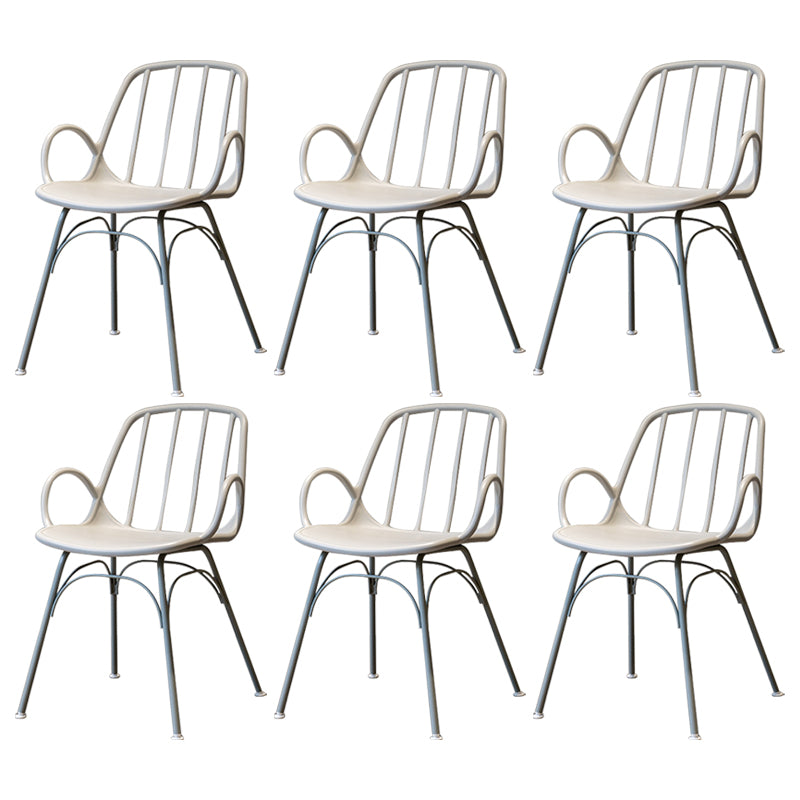 Sillas de comedor de cocina de estilo industrial, sillas laterales con brazo de comedor con patas de metal