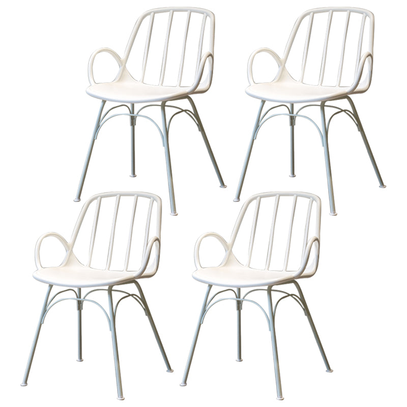Sillas de comedor de cocina de estilo industrial, sillas laterales con brazo de comedor con patas de metal