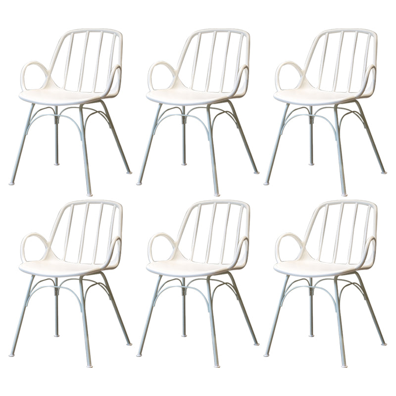 Sillas de comedor de cocina de estilo industrial, sillas laterales con brazo de comedor con patas de metal
