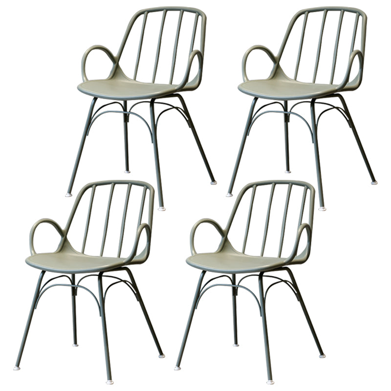 Sillas de comedor de cocina de estilo industrial, sillas laterales con brazo de comedor con patas de metal
