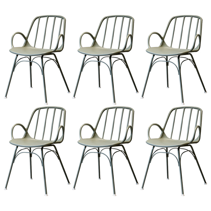 Sillas de comedor de cocina de estilo industrial, sillas laterales con brazo de comedor con patas de metal