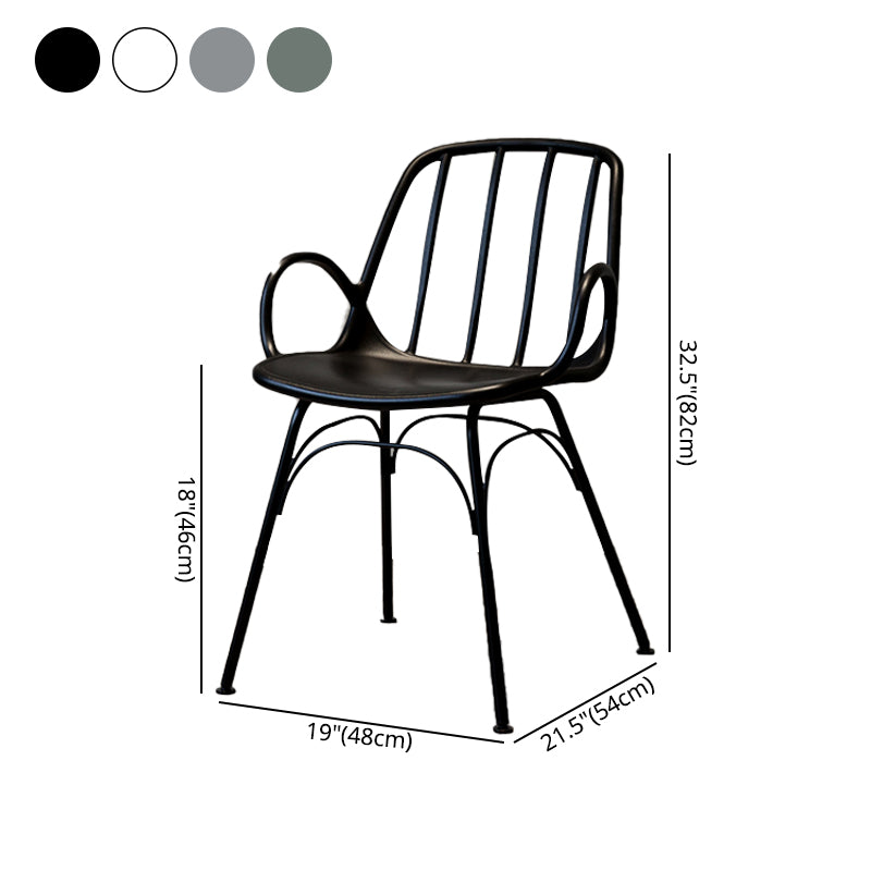 Sillas de comedor de cocina de estilo industrial, sillas laterales con brazo de comedor con patas de metal
