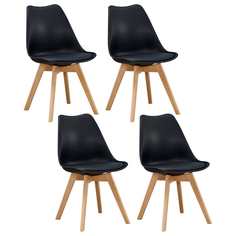 Leather Scandinavian Home Side Chair Matte Finish Parsons Dining Chair (Set of 4)
