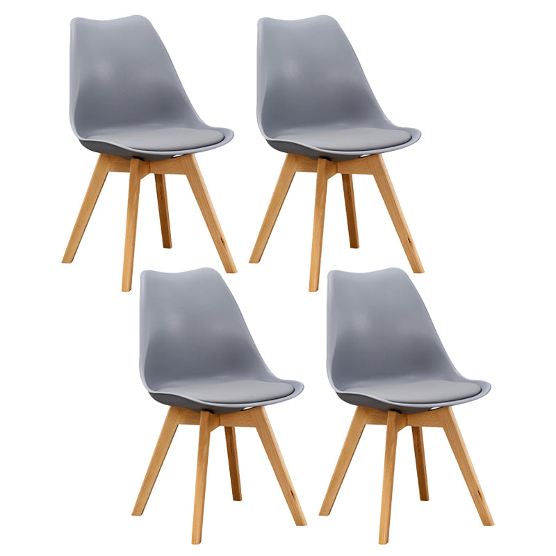 Leather Scandinavian Home Side Chair Matte Finish Parsons Dining Chair (Set of 4)