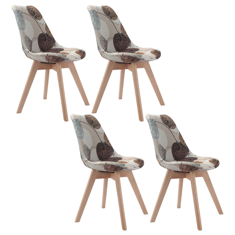 Upholstered Scandinavian Conference Room Side Chair Matte Finish Parsons Dining Chairs