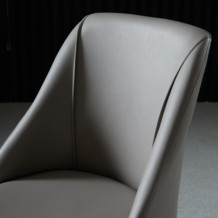 Leather Upholstered Armless Dining Chairs Home Side Chairs with Metal Legs