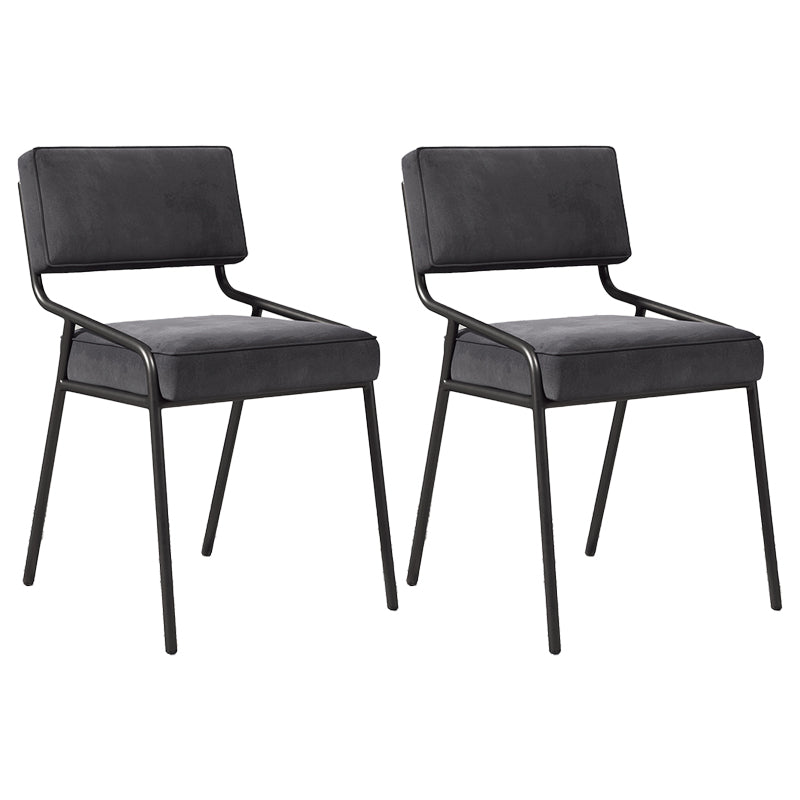 Silla lateral casera industrial Silla de comedor tapizada de metal con respaldo abierto