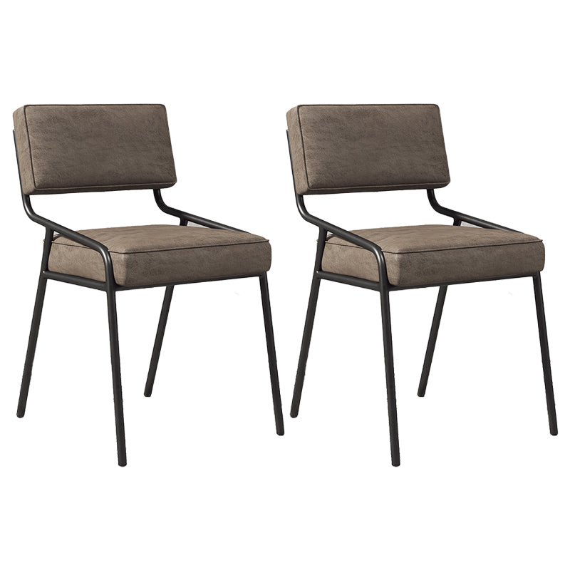 Silla lateral casera industrial Silla de comedor tapizada de metal con respaldo abierto