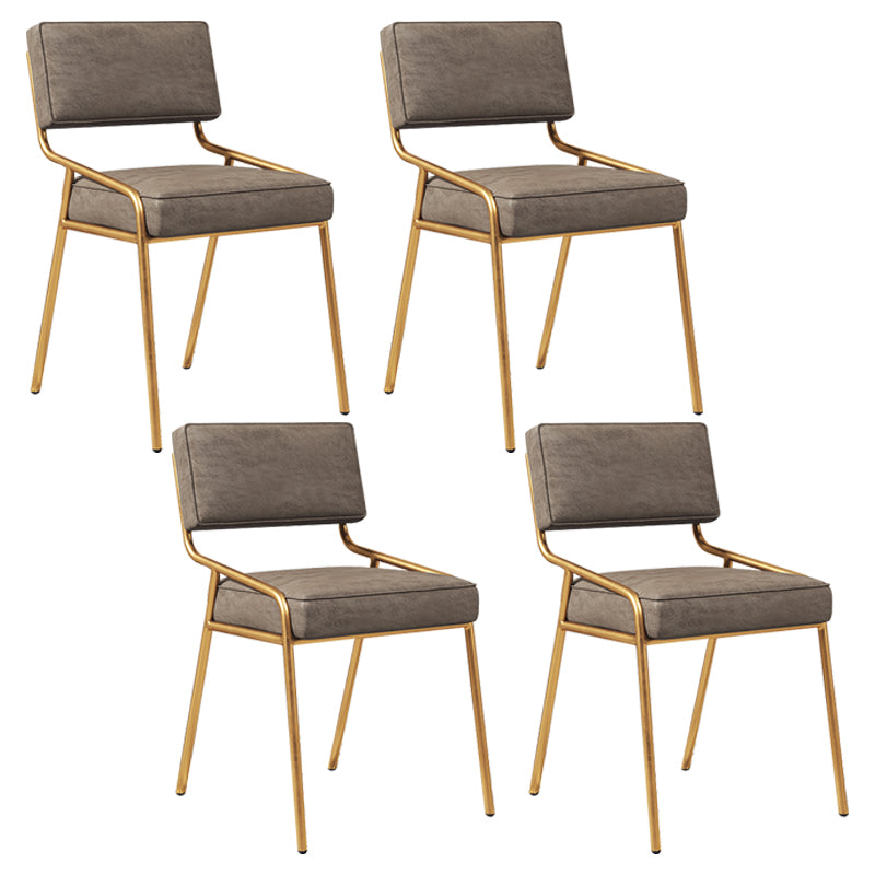 Silla lateral casera industrial Silla de comedor tapizada de metal con respaldo abierto
