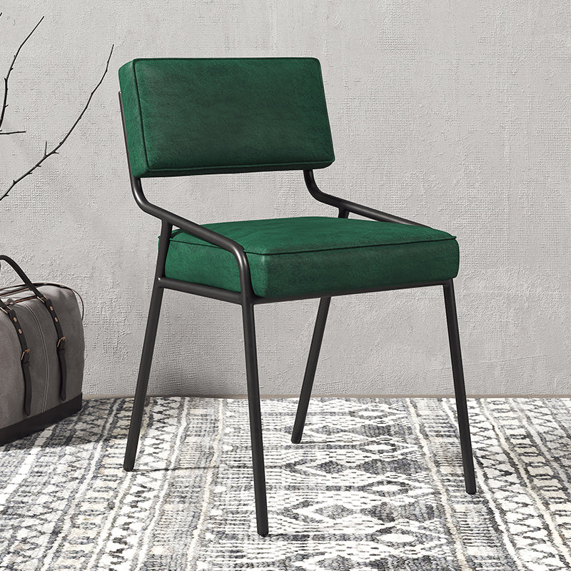 Silla lateral casera industrial Silla de comedor tapizada de metal con respaldo abierto