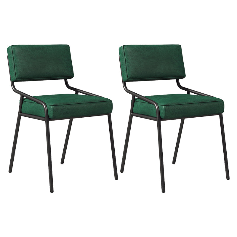 Silla lateral casera industrial Silla de comedor tapizada de metal con respaldo abierto
