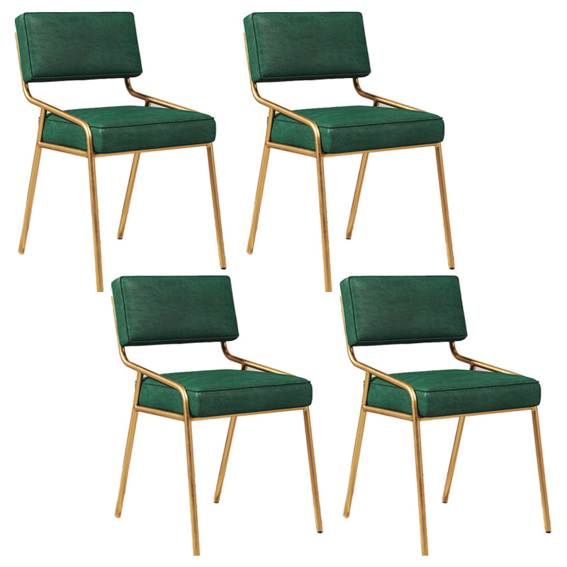 Silla lateral casera industrial Silla de comedor tapizada de metal con respaldo abierto