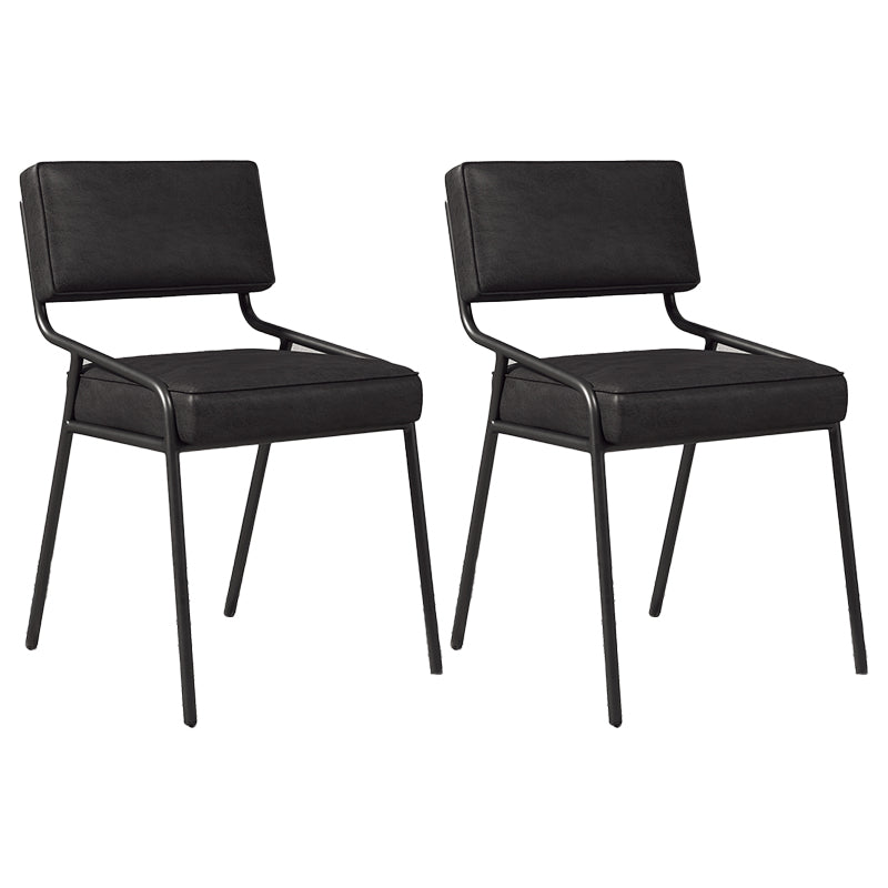 Silla lateral casera industrial Silla de comedor tapizada de metal con respaldo abierto