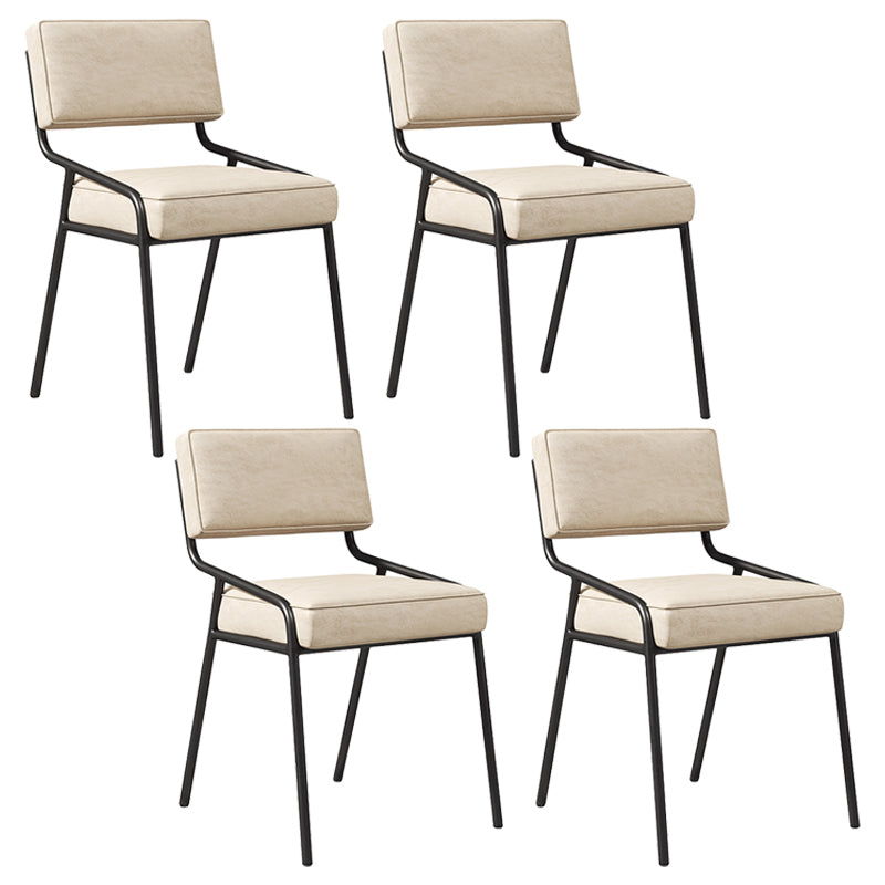 Silla lateral casera industrial Silla de comedor tapizada de metal con respaldo abierto