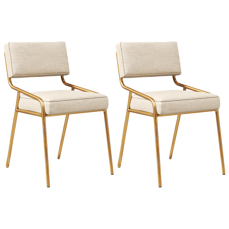 Silla lateral casera industrial Silla de comedor tapizada de metal con respaldo abierto