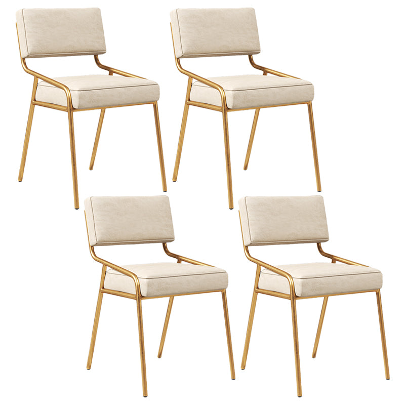 Silla lateral casera industrial Silla de comedor tapizada de metal con respaldo abierto