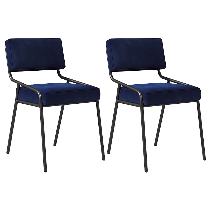 Silla lateral casera industrial Silla de comedor tapizada de metal con respaldo abierto