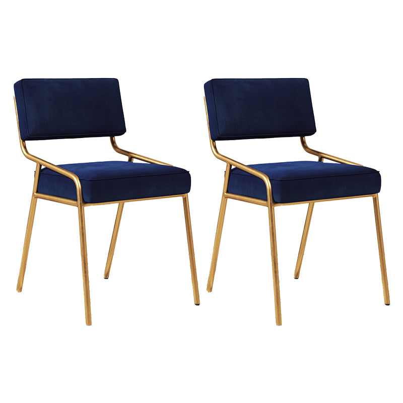 Silla lateral casera industrial Silla de comedor tapizada de metal con respaldo abierto
