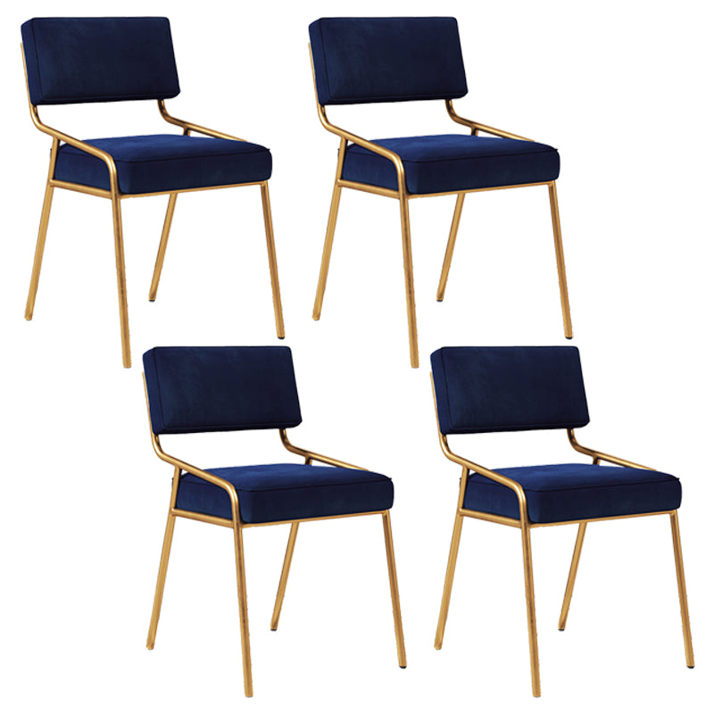 Silla lateral casera industrial Silla de comedor tapizada de metal con respaldo abierto