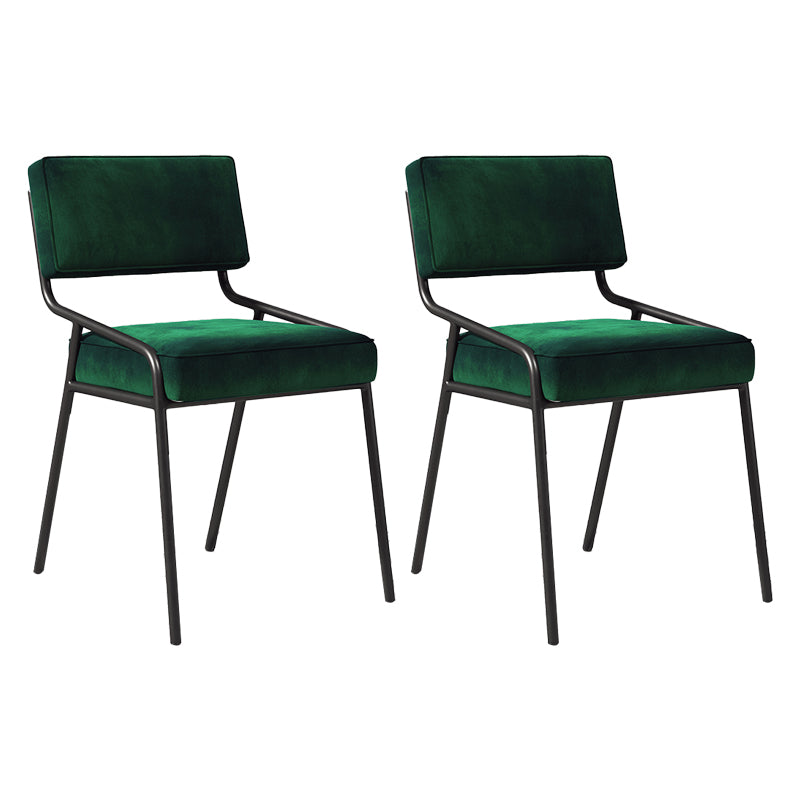 Silla lateral casera industrial Silla de comedor tapizada de metal con respaldo abierto