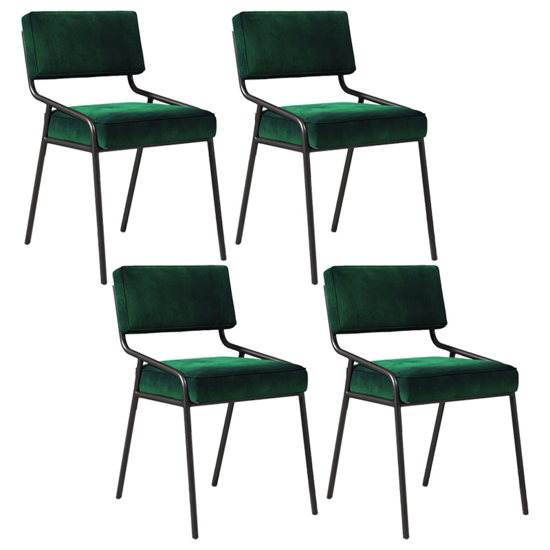 Silla lateral casera industrial Silla de comedor tapizada de metal con respaldo abierto