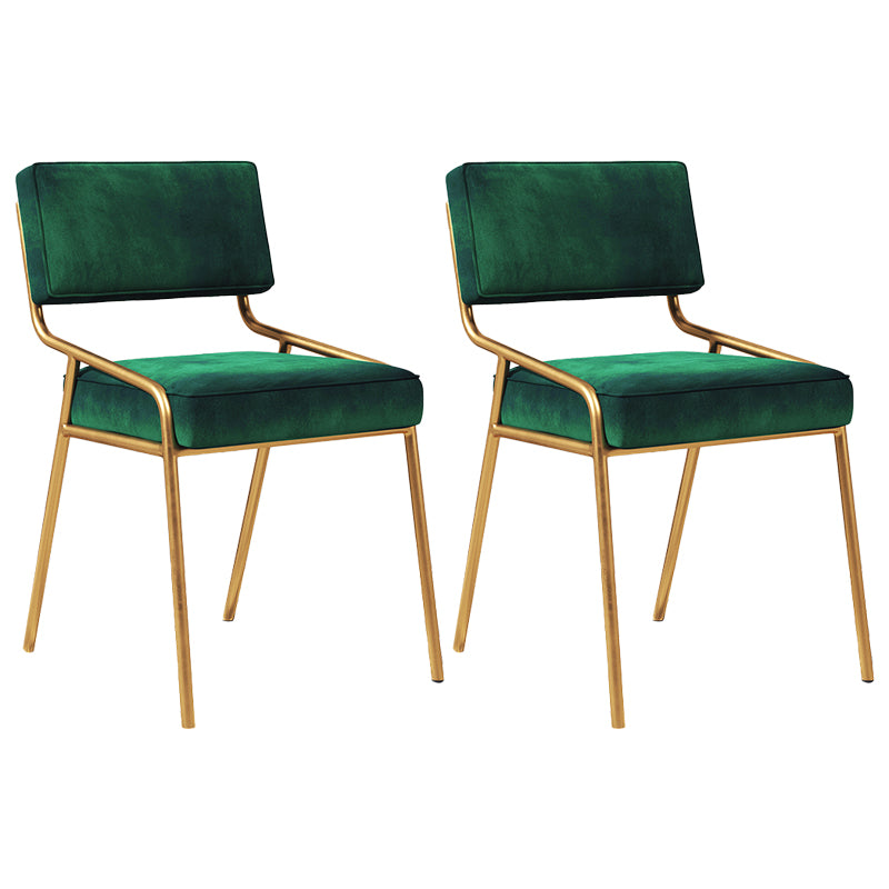 Silla lateral casera industrial Silla de comedor tapizada de metal con respaldo abierto