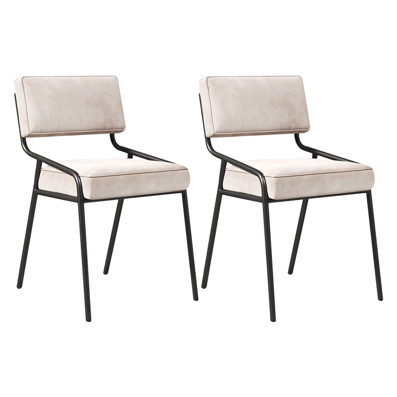 Silla lateral casera industrial Silla de comedor tapizada de metal con respaldo abierto
