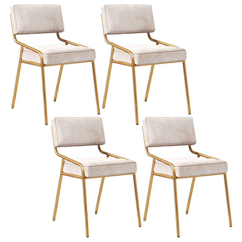 Silla lateral casera industrial Silla de comedor tapizada de metal con respaldo abierto