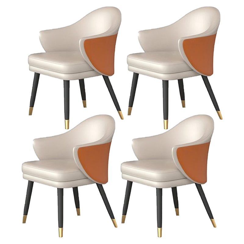 Sillas de comedor de metal Glam, sillón de comedor de cuero PU para uso en restaurantes