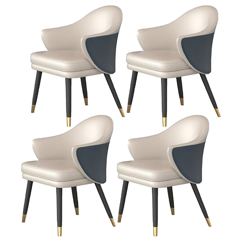 Sillas de comedor de metal Glam, sillón de comedor de cuero PU para uso en restaurantes