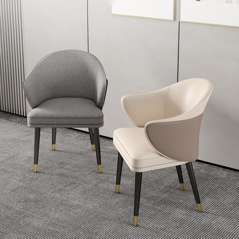 Sillas de comedor de metal Glam, sillón de comedor de cuero PU para uso en restaurantes