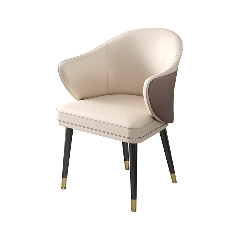 Sillas de comedor de metal Glam, sillón de comedor de cuero PU para uso en restaurantes