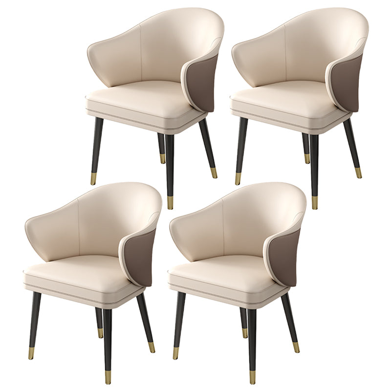 Sillas de comedor de metal Glam, sillón de comedor de cuero PU para uso en restaurantes