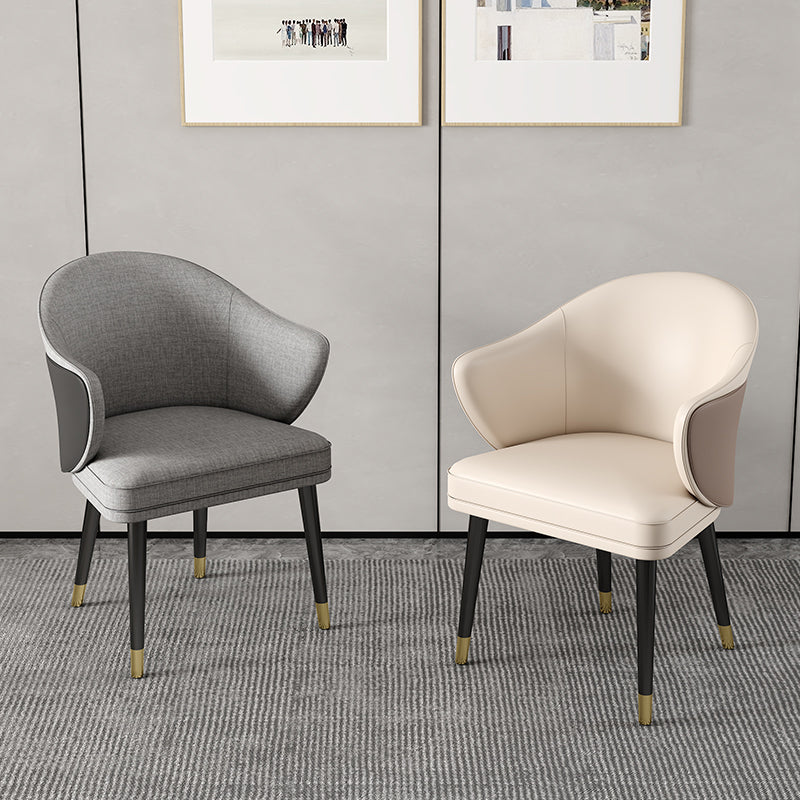 Sillas de comedor de metal Glam, sillón de comedor de cuero PU para uso en restaurantes